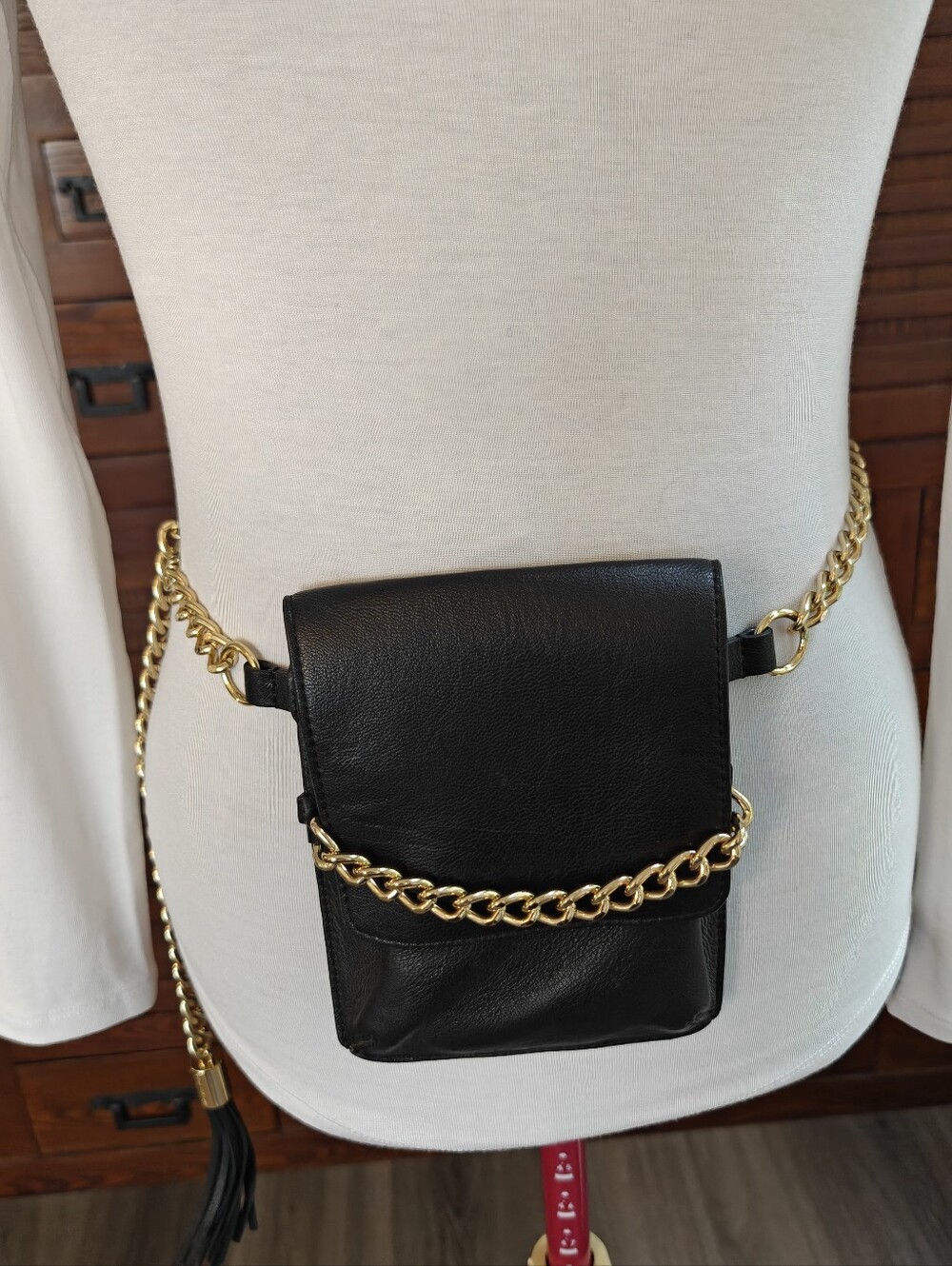 Michael Kors Black Leather Belt Bag/Phone Pouch